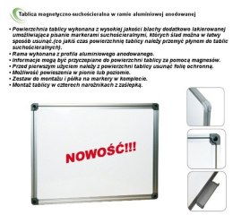 Tablica suchościeralna rama anodowana [mm:] 1200x2000 Wielkor