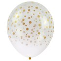 Balon gumowy transparentne z nadrukiem konfetti (5 szt.) transparentny 300mm Arpex (KB6326)