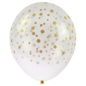 Balon gumowy transparentne z nadrukiem konfetti (5 szt.) transparentny 300mm Arpex (KB6326)