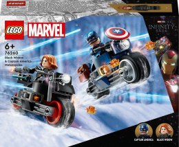 Klocki konstrukcyjne Marvel Super Heroes Motocykle Czarnej Wdowy i Kapitana Ameryki Lego (76260)