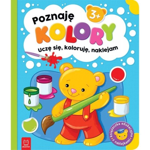 Książeczka edukacyjna Poznaję kolory. Uczę się, koloruję, naklejam. 3+ Aksjomat Książeczka edukacyjna Poznaję kolory. Uczę się, koloruję, naklejam. 3+ Aksjomat
