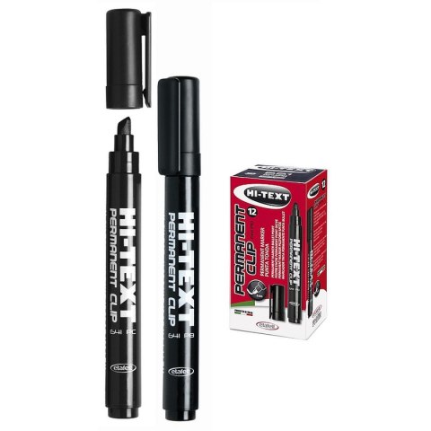 Marker permanentny HI-TEXT wkład czarny ścięta końcówka Fibracolor (1143)
