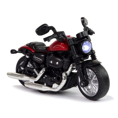 Motocykl Champion Czerwony 1:14 Napęd Pull-Back Dźwięk Światła Lean (12255)