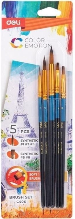 Pędzel COLOR EMOTION 5 szt nr mix Deli (EC406)