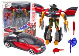 Robot Auto 2w1 Transformacja Akcesoria Broń Czerwony Lean (18778)