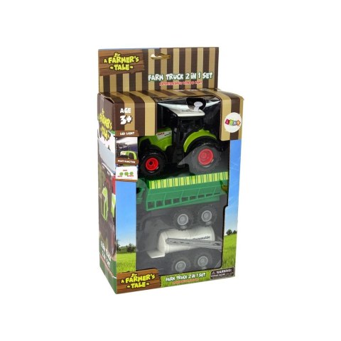 Traktor z Maszynami Przyczepa Cysterna Dźwięki LED Lean (15221)