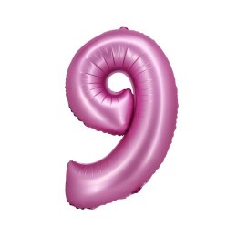 Balon foliowy Beauty&Charm Cyfra 9 satynowy róż 76cm Godan (CH-BSR9)
