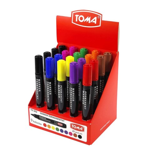 Marker permanentny 202 wkład mix okrągła końcówka Toma (TO-202)