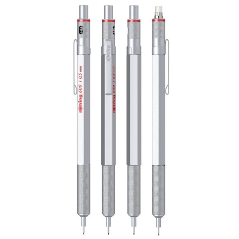 Ołówek automatyczny 600 srebrny 0,5mm Rotring (1904445) Ołówek automatyczny 600 srebrny 0,5mm Rotring (1904445)