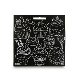 Podkład na biurko FUNNY MAT BLACK ciastka sfu701 czarny polipropylen PP [mm:] 400x400 Strigo (8681379307017)