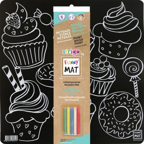 Podkład na biurko FUNNY MAT BLACK ciastka sfu701 czarny polipropylen PP [mm:] 400x400 Strigo (8681379307017)