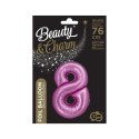 Balon foliowy Beauty&Charm Cyfra 8 satynowy róż 76cm Godan (CH-BSR8)