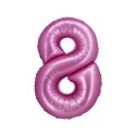 Balon foliowy Beauty&Charm Cyfra 8 satynowy róż 76cm Godan (CH-BSR8)