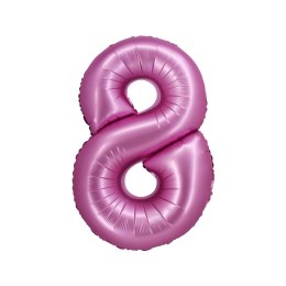 Balon foliowy Beauty&Charm Cyfra 8 satynowy róż 76cm Godan (CH-BSR8)