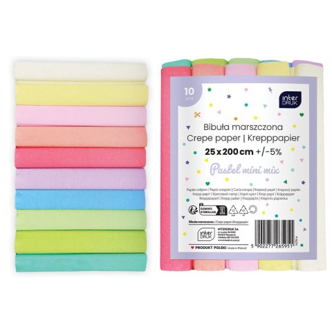 Bibuła marszczona mini pastelowe 5902277265951 mix 297mm x 210mm Interdruk (10szt) Bibuła marszczona mini pastelowe 5902277265951 mix 297mm x 210mm Interdruk (10szt)