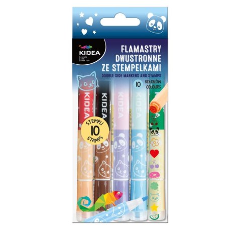 Flamaster Dwustronne ze stempelkami 10 kol. Kidea (DFSZK10KKA) Flamaster Dwustronne ze stempelkami 10 kol. Kidea (DFSZK10KKA)