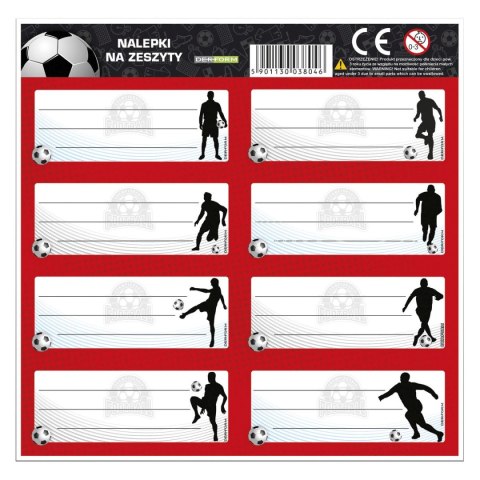 Naklejka na zeszyt Piłka [mm:] 160x160 Derform (NNZPI)