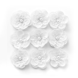 Ozdoba materiałowa kwiaty samoprzylepne magnolia białe Galeria Papieru (252019)