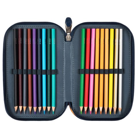 Piórnik Potrójny SOCCER BALLS z wyposażeniem St.Right (PC-05)