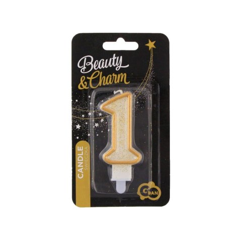 Świeczka urodzinowa cyferka złota 1 Godan (pf-sczk1)