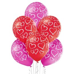 Balon gumowy w serduszka mix 300mm 12cal Godan (BRN_5000280)