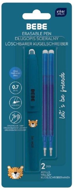 Długopis wymazywalny BEBE FRIENDS BOY wkład niebieski 0,7mm Interdruk (ścieralny)
