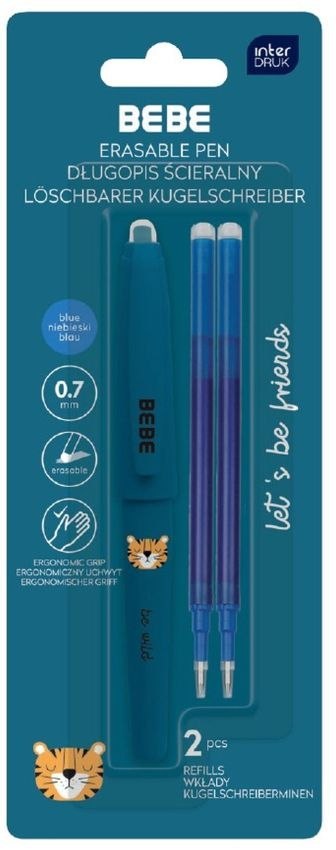 Długopis wymazywalny BEBE FRIENDS BOY wkład niebieski 0,7mm Interdruk (ścieralny)