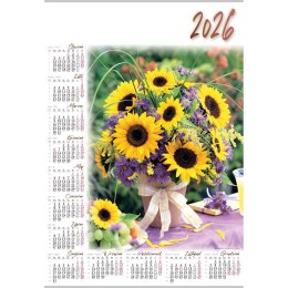 Kalendarz ścienny SŁONECZNIKI plakatowy 607mm x 880mm Lucrum (PL13)