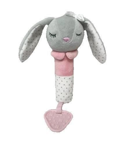 Zabawka dźwiękowa króliczek szary 17cm Tulilo (9313)