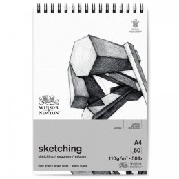 Blok artystyczny Szkicownik ze spiralą Sketching A4 110g 50k [mm:] 210x297 Winsor (6672002)