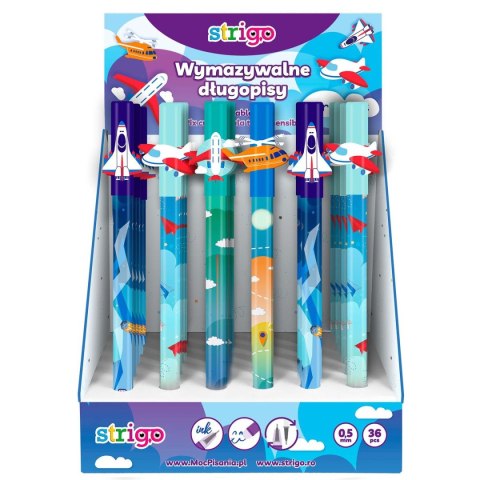 Długopis wymazywalny AIRCRAFT 5902315577602 wkład niebieski 0,5mm Strigo (SSC197)