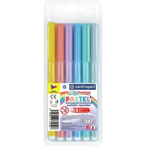 Flamaster pastel 6 kol. Centropen (775500609) Flamaster pastel 6 kol. Centropen (775500609)