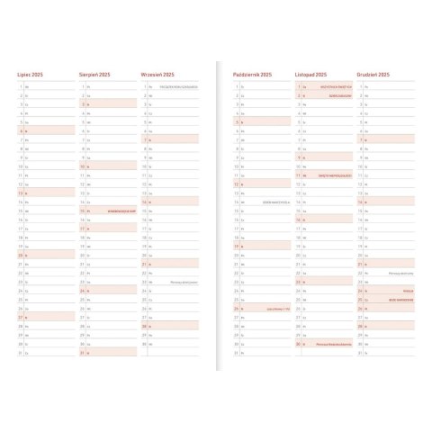 Kalendarz nauczyciela książkowy (terminarz) PCV BEZBARWNY terminarz nauczyciela B5 Wydawnictwo Wokół Nas (KWIATY)