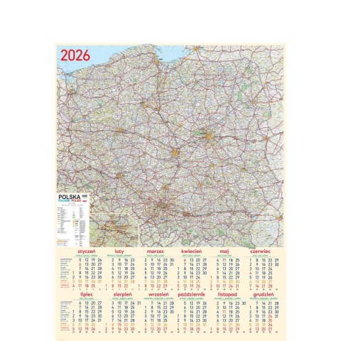 Kalendarz ścienny MAPA plakatowy 670mm x 988mm Telegraph (08)