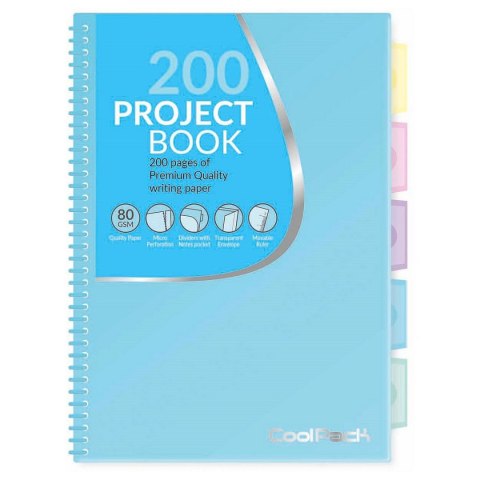 Kołozeszyt (kołonotatnik) Pastelowa B5 200k. 80g krata Patio (81377)