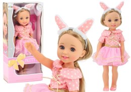 Lalka Różowa Sukienka Długie Włosy Opaska Szczotka [mm:] 380 Lean (18171)