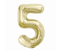 Balon foliowy cyfra 5, szampańska, 85 cm Godan (CH-B8H5)