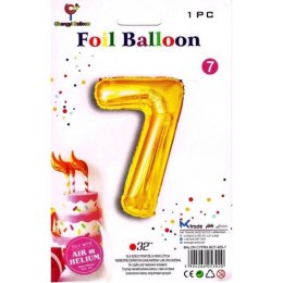 Balon foliowy cyfra 7 złota 82cm Go Party (BCF-955-7)
