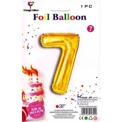 Balon foliowy cyfra 7 złota 82cm Go Party (BCF-955-7) Balon foliowy cyfra 7 złota 82cm Go Party (BCF-955-7)