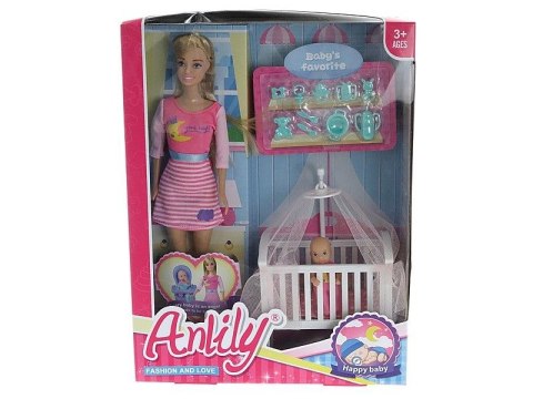 Lalka z bobaskiem w łóżeczku [mm:] 290 Adar (541801)