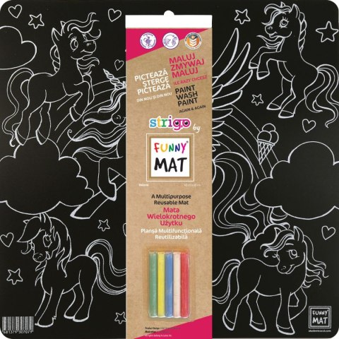 Podkład na biurko FUNNY MAT BLACK UNIVORNS sfu707 czarny polipropylen PP [mm:] 400x400 Strigo (8681379307079)
