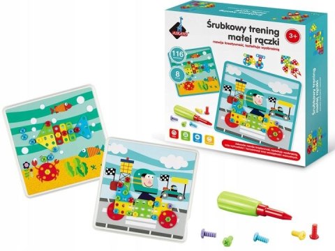 Zabawka edukacyjna ŚRUBKOWY TRENING MAŁEJ RĄCZKI MOZAIKA ŚRUBOKRĘT Askato (6113) Zabawka edukacyjna ŚRUBKOWY TRENING MAŁEJ RĄCZKI MOZAIKA ŚRUBOKRĘT Askato (6113)