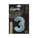 Balon foliowy Beauty&Charm Cyfra 3 holograficzna 76cm Godan (CH-BHS3)