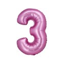 Balon foliowy Beauty&Charm Cyfra 3 satynowy róż 76cm Godan (CH-BSR3) Balon foliowy Beauty&Charm Cyfra 3 satynowy róż 76cm Godan (CH-BSR3)