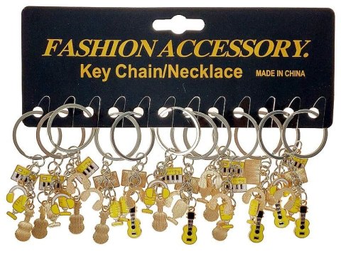 Brelok metalowy zestaw muzyczny, karta 12 szt. Adar (603912)