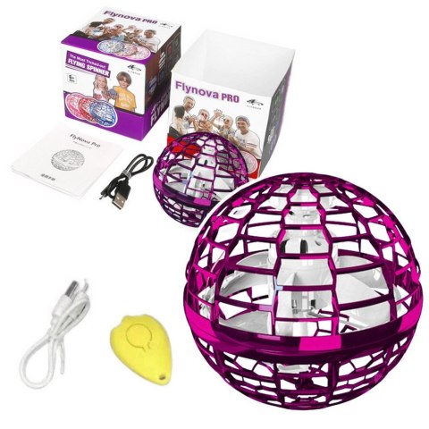Dron Latająca Wirująca Kula Flynova Sterowana Ręką Różowa LED 10 cm Lean (24968) Dron Latająca Wirująca Kula Flynova Sterowana Ręką Różowa LED 10 cm Lean (24968)