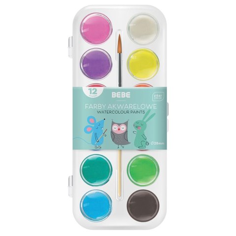 Farby akwarelowe BB KIDS 12 kol 12 kolor. Bebe (5902277327338) Farby akwarelowe BB KIDS 12 kol 12 kolor. Bebe (5902277327338)