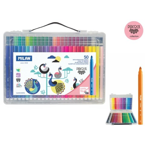 Flamaster Peacock zestaw 50 kol. Milan (615350PCK)