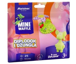 Klocki konstrukcyjne Mini Waffle 25el Smok Diplodok i Dżungla Marioinex