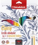 Kredki ołówkowe Kredki ołówkowe Classy,trókątne z temperówką 24+2 szt/opk Heykka (609008)